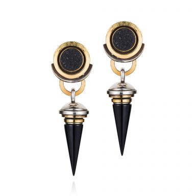 Druzies and Onyx Earrings