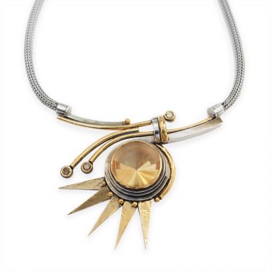 Necklace with Citrine and Diamonds