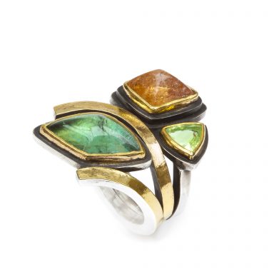Ring with Tourmaline and Imperial Topaz