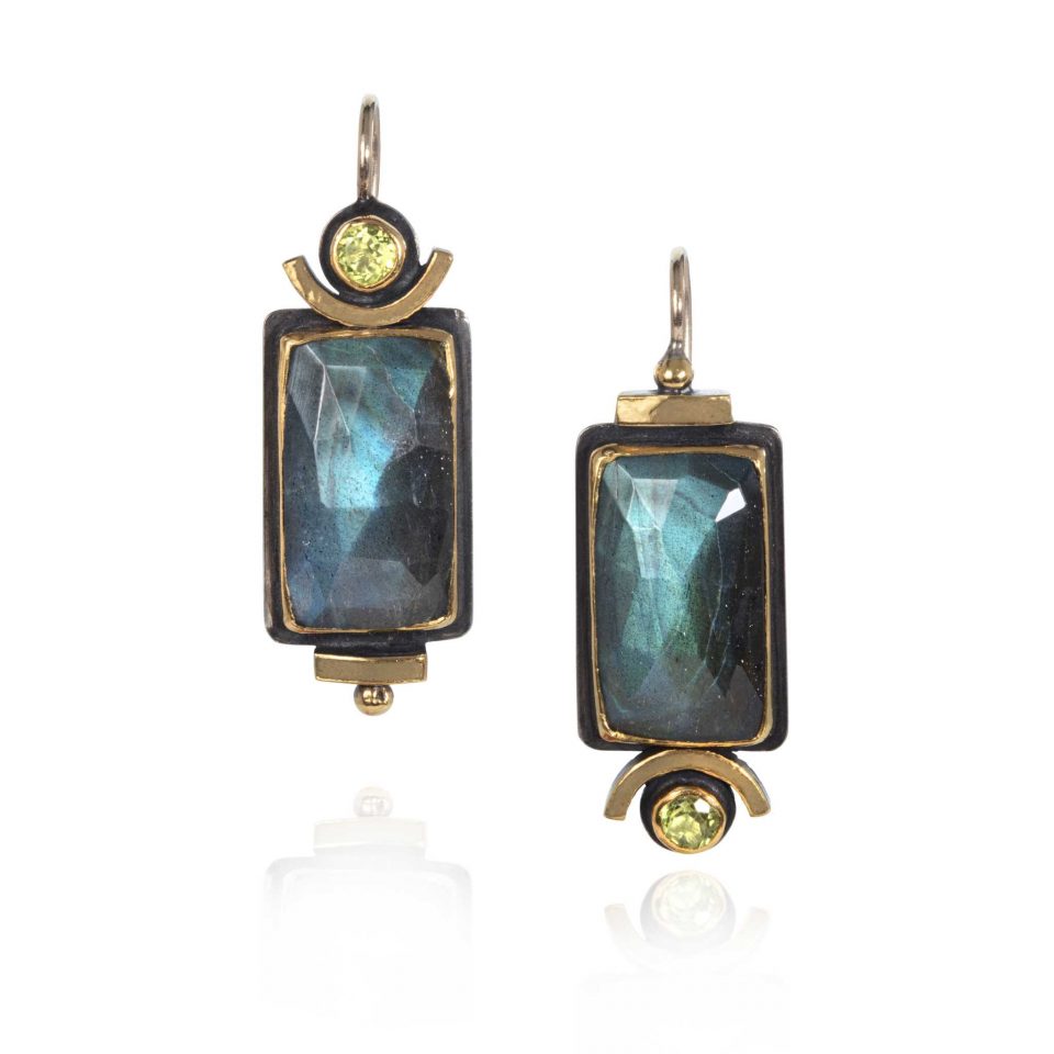 Labradorite and Spinel Earrings