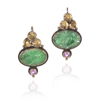 Spinel and Jadeite Earrings