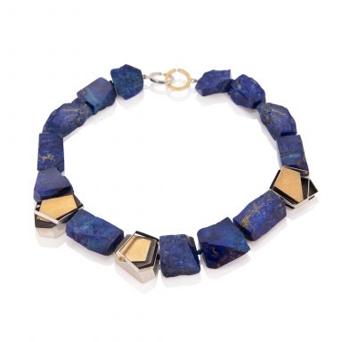 Lapis Lazuli Necklace With 24ct Gold And Silver Sections