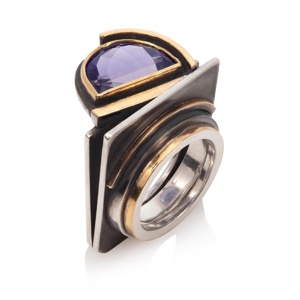 Iolite Ring in 24ct Gold and Silver
